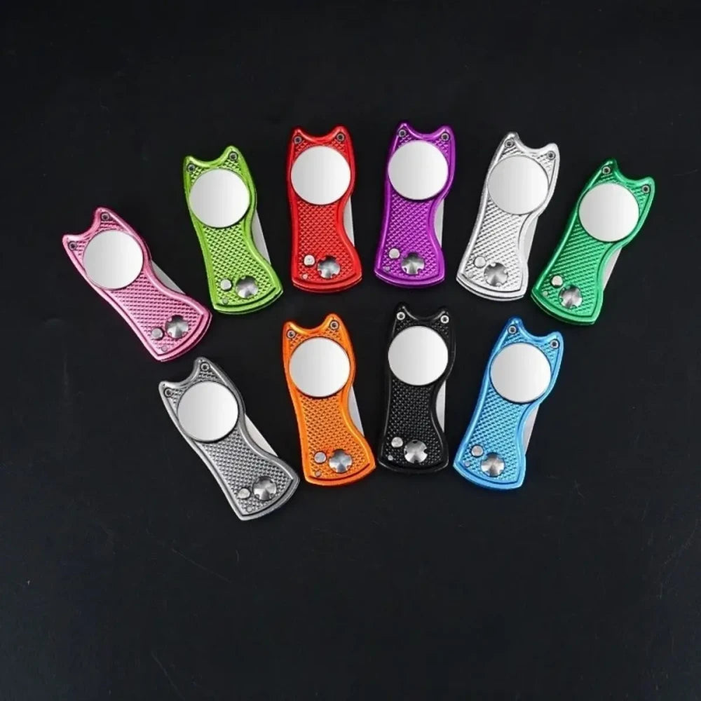 Foldable Divot Tool with Magnetic Ball Marker