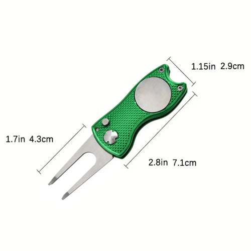 Foldable Divot Tool with Magnetic Ball Marker