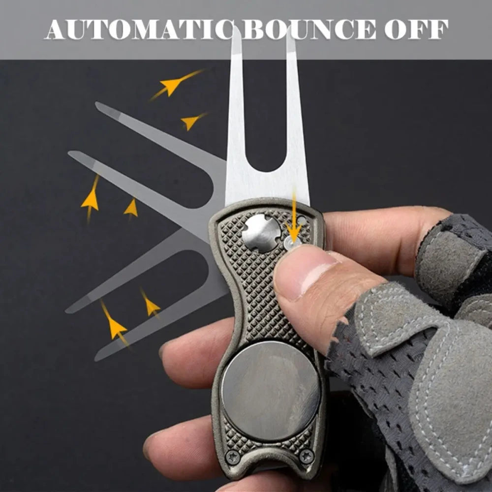 Foldable Divot Tool with Magnetic Ball Marker